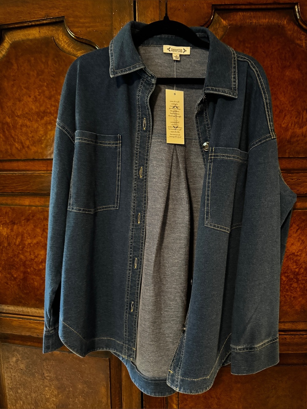 Nanette Lepore Dark Wash Denim shirt/shacket NWT